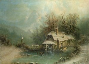 Figuren bij een watermolen
